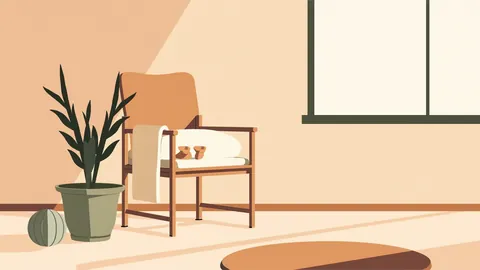 Illustration of two knitted baby booties on a linen blanket with eucalyptus
